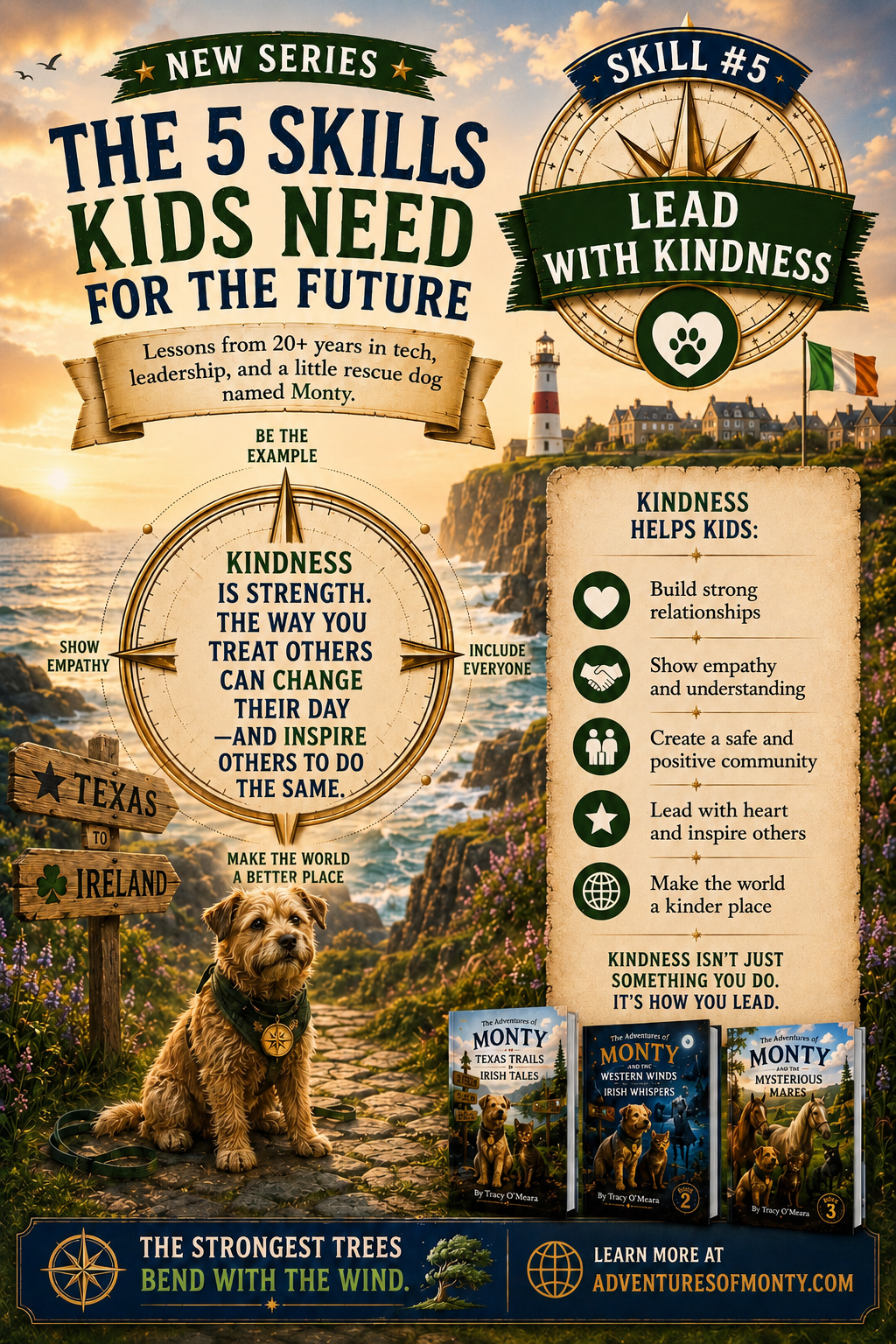 Lead with kindness campaign artwork from The 5 Skills Kids Need for the Future series