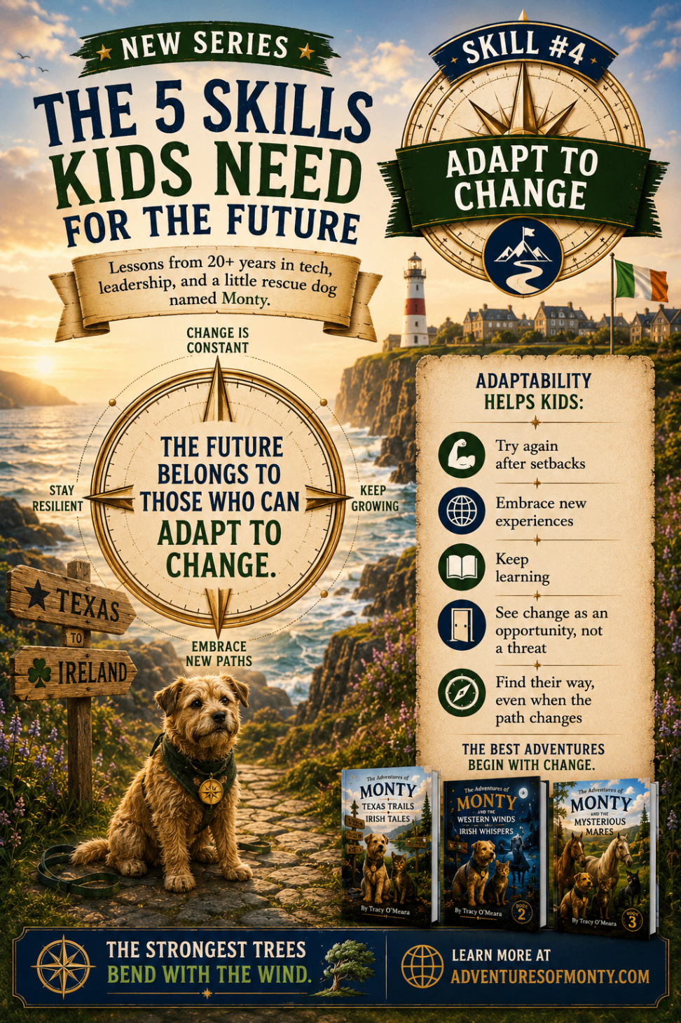 Adapt to change campaign artwork from The 5 Skills Kids Need for the Future series