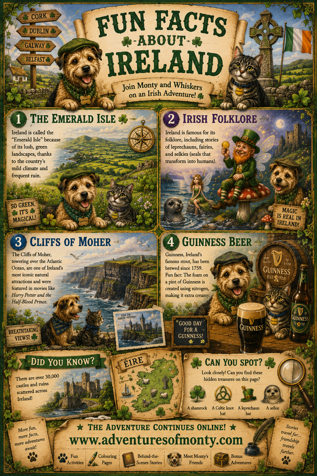Fun Facts About Ireland — the Emerald Isle, folklore, Cliffs of Moher and Guinness